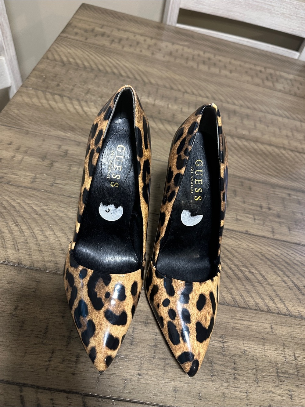 GUESS Leopard-Print Pointed Toe Pumps in Brown and Black